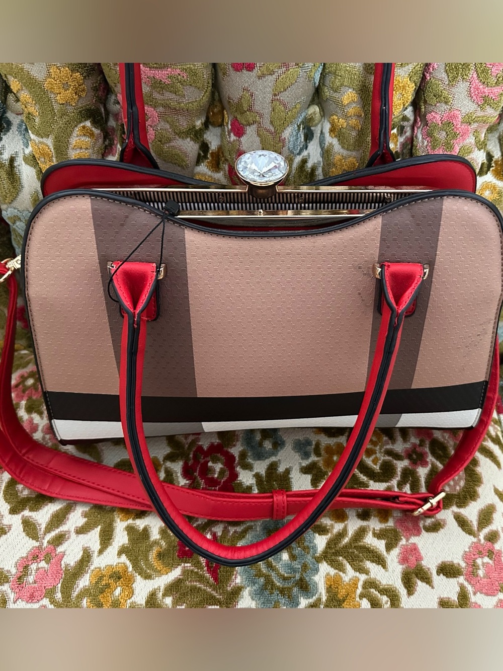 Aldo Red & tan purse